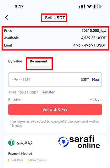 فروش تتر براساس دلار